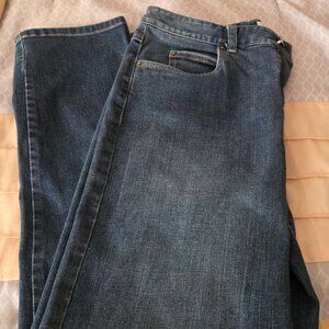 Talbots Jeans Relaxed Stretch Dark Blue Denim Size 8P 8 Petite
